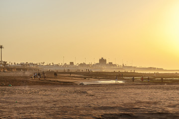 People on the beach. Casablanca, Morocco