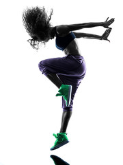 woman zumba dancer dancing exercises silhouette