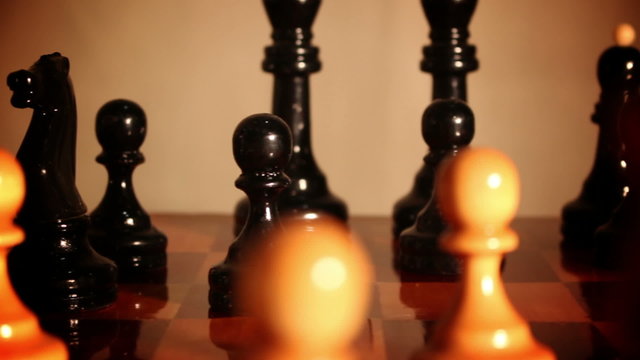 chess pieces on a chess board .