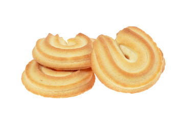 butter cookies,homemade biscuits, isolated