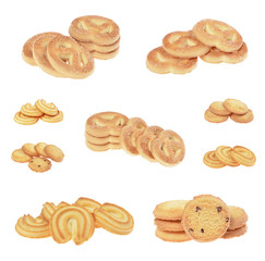 butter cookies,homemade biscuits, isolated