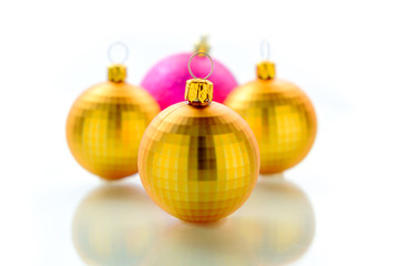 Golden christmas balls