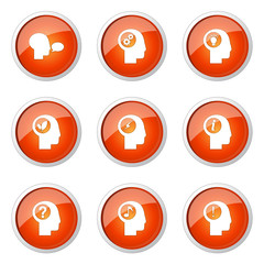 Think Web Internet Orange Vector Button Icon Design Set