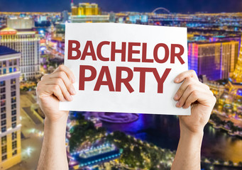 Bachelor Party card with city background
