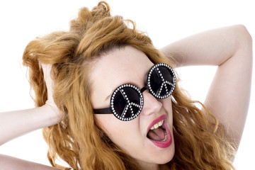 Model Released. Attractive Young Woman Wearing Sunglasses