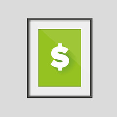 Money icon - dollar sign in frame