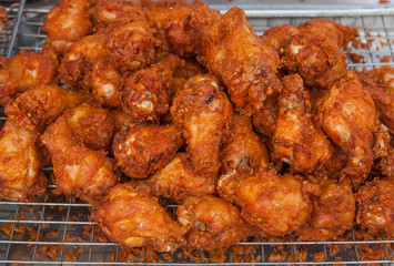 Fried chicken on the market, Thailand market.