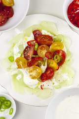 Fresh salad with cucumber, chili and yogurt