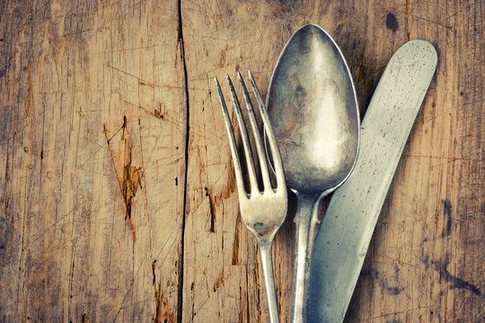 Fork, Spoon And Knife Closeup