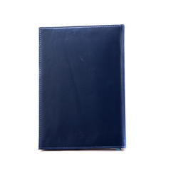 Dark blue notebook isolated on white.