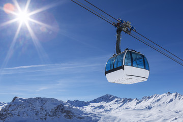 cable car in a mountain area - Powered by Adobe