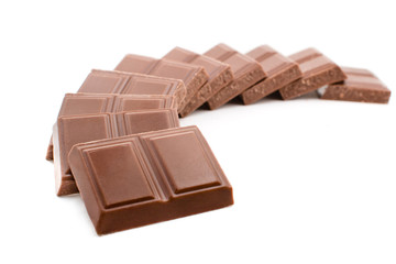 Chocolate bar isolated on white