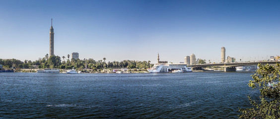 Nile Riverfront at Cairo, Egypt Panorama