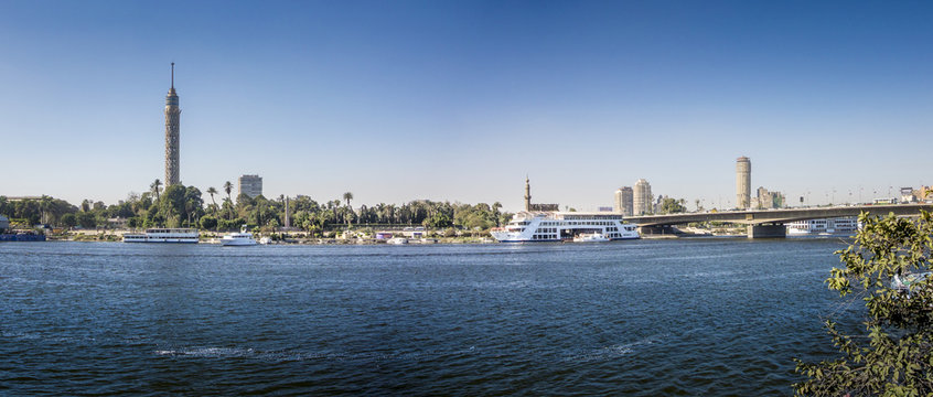 Nile Riverfront at Cairo, Egypt Panorama