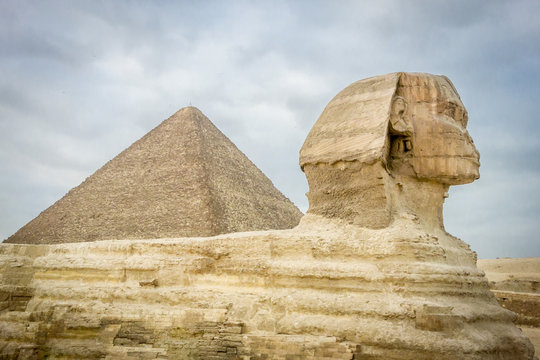 The Sphinx and Pyramid of Khufu