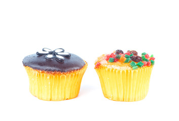 chocolate and fruit cupcake