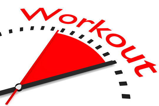 clock with red seconds hand area workout illustration