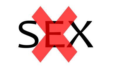 STOP SEX - illustration with white background