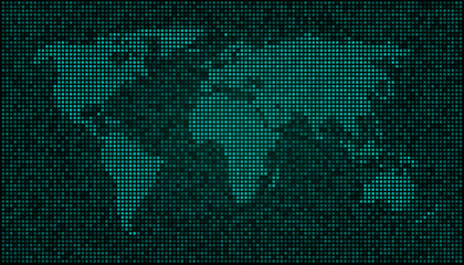 World map dots matrix green EPS 10