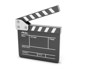 Fototapeta premium Open clapboard isolated on a white