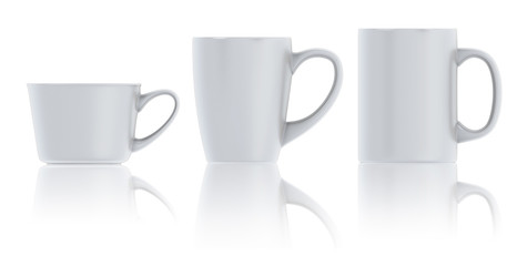 Set of cups for different beverages