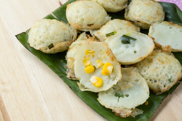 Coconut milk mix sugar and flour. - Kind of Thai sweetmeat