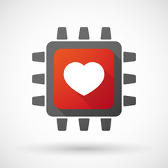 CPU icon with a heart