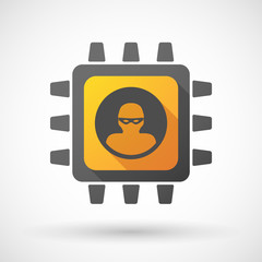 CPU icon with a thief