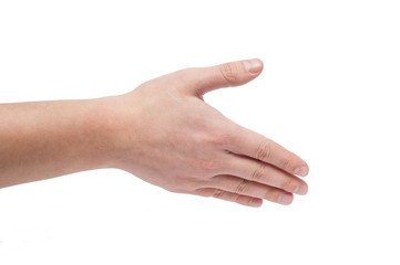 Man hand isolated on the white
