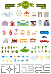 Set of elements for creating your own modern city