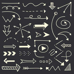 Hand drawn arrows sketch set