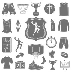 Vector set of icons basketball