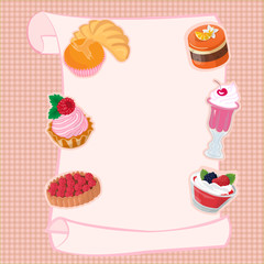 Scroll of the menu Scroll of the menu confectionery.