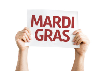 Mardi Gras card isolated on white background