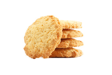oatmeal sugar cookies delicious  isolated on white background
