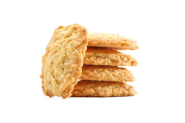 Fototapeta na wymiar oatmeal sugar cookies delicious isolated on white background