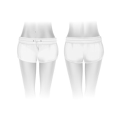 Vector White Shorts for Women Isolated