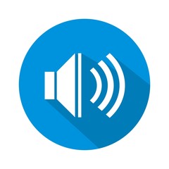 Icono sonido azul botón sombra