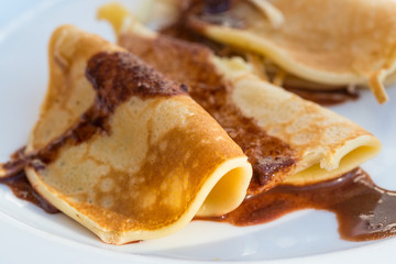 Pancakes with chocolate
