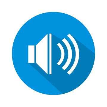 Icono sonido azul bot&oacute;n sombra