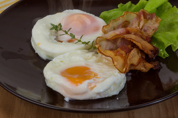 Breakfast with egg and bacon