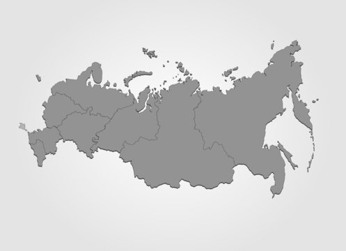 Karte von Russland in grau