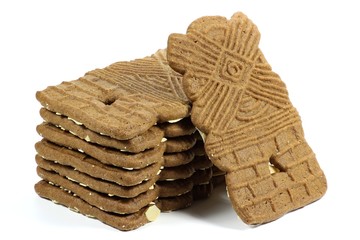 Mandelspekulatius isoliert auf weißem Hintergrund