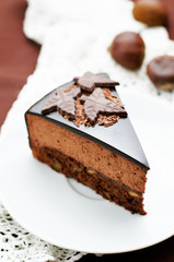 truffle cake with chestnut mousse