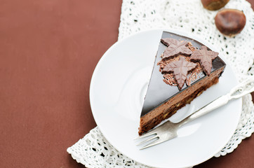 truffle cake with chestnut mousse