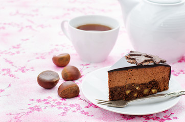truffle cake with chestnut mousse