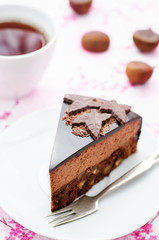 truffle cake with chestnut mousse