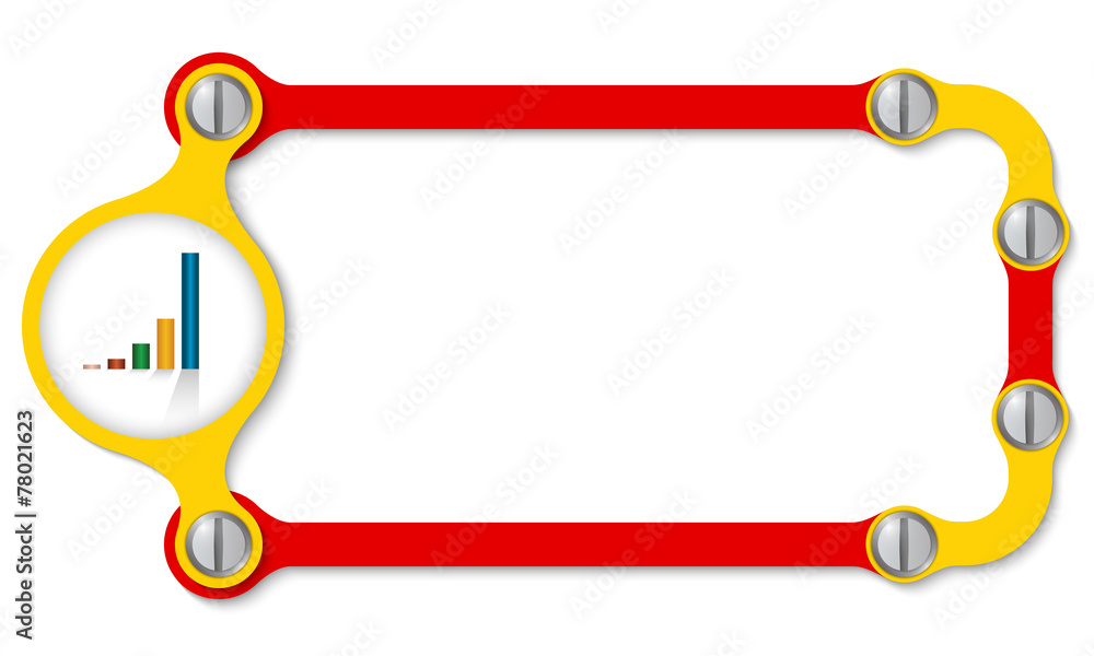 Poster vector frame with screws and colored graph