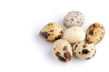 quail eggs isolated on white