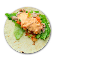 mexican food taco isolated on white
